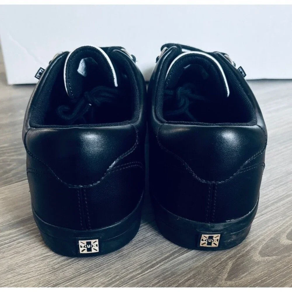 Tuk 12 Black Leather Creeper Sneaker White $90